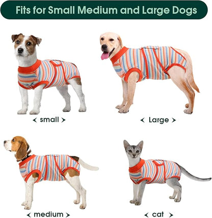 Kuoser Recovery Suit for Dogs Cats After Surgery, Professional Pet Recovery Shirt Dog Abdominal Wounds Bandages, Substitute E-Collar &amp; Cone,Prevent Licking Dog Onesies Pet Surgery Recovery Suit