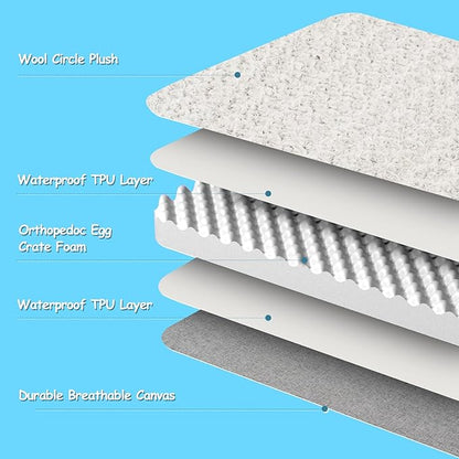 EMPSIGN Reversible Cool and Warm Dog Bed for Crate Pad, Pet Beds with Washable and Removable Cover, Dogs Crate Beds Sleeping Mats, Beds for Dog Crate for Large Medium Small Dogs, Grey