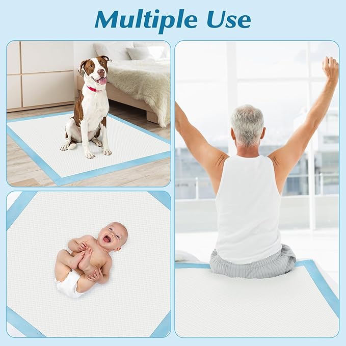 50 Count 36" x 36" Super Absorbency Disposable Underpads - Leakproof Quick Drying Pads for Baby, Puppy &amp; Adults, Bed Pads, Incontinence &amp; Dog Pee