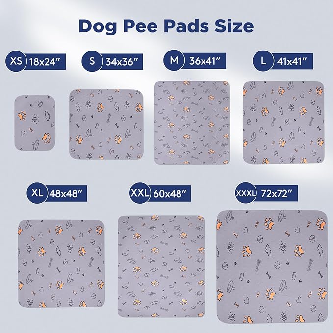 Washable Waterproof Pee Pads for Dogs - 2-Pack Small 18x24 Super Absorbent Reusable Training Pads, Non-Slip &amp; Ideal for Puppies &amp; Dog Playpen, Crate &amp; Potty