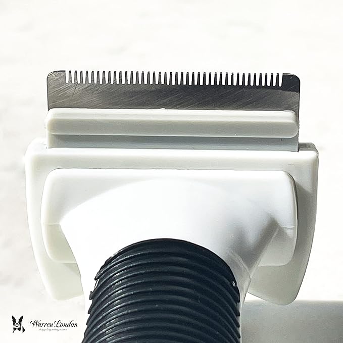 Warren London Short-Hair Deshedding Brush – Small | 1.75″ Stainless Steel Edge Removes Up to 95% Loose Fur | Gentle Undercoat Tool for Toy &amp; Small Breeds | Ergonomic Anti-Slip Grip