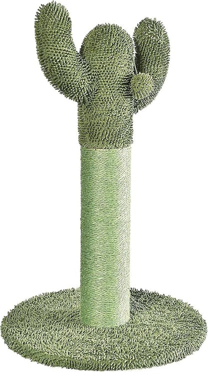 Amazon Basics Cat Scratcher - Indoor Cactus Single Cat &amp; Kittens Scratching Post with Dangling Ball, Medium (25.6"H) - Green