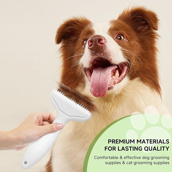 Undercoat Shedding Brush for Dogs &amp; Cats – Professional Deshedding &amp; Dematting Tool –Steam Brush for Cat &amp; Dog Includes Waterless Shampoo