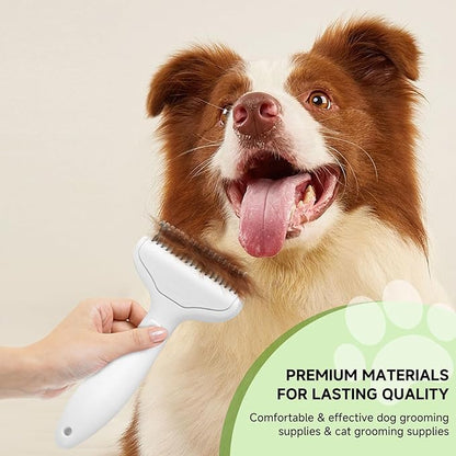 Undercoat Shedding Brush for Dogs &amp; Cats – Professional Deshedding &amp; Dematting Tool –Steam Brush for Cat &amp; Dog Includes Waterless Shampoo
