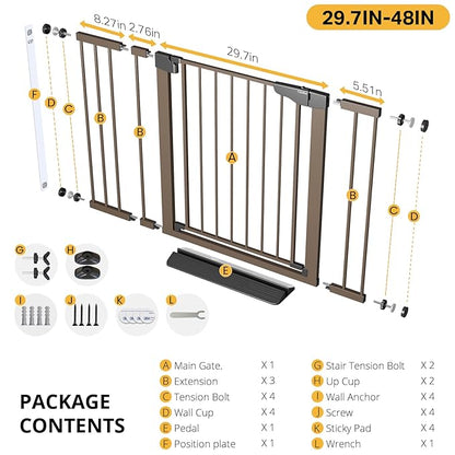 Cumbor 29.7-48" Baby Gate for Stairs, Mom&