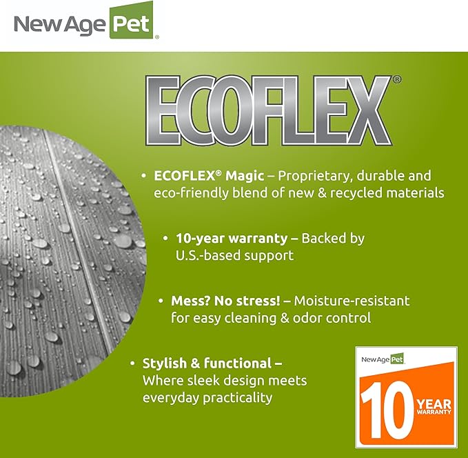 New Age Pet ECOFLEX Dog Crate End Table - Furniture-Style Pet Crate for Crate Trained Dogs - Stainless Steel Tubing &amp; a Latched Closure - 10 Year Manufacturer&