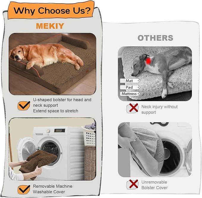 Dog Bed Medium Size Dog-Orthopedic Waterproof Bed for Dogs,Foam Couch Sofa with Washable Removable Cover &amp; Non-Slip Bottom-Coffee