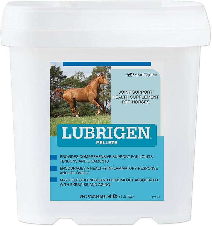 Uckele by SmartEquine Lubrigen Pellets | Advanced Joint Supplement with Glucosamine, Chondroitin | Horse Supplement for Mobility &amp; Connective Tissue Health | 4 lb Bucket