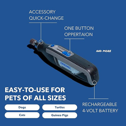 Dremel PawControl 7760-PET Dog Nail Grinder and Trimmer - Cordless &amp; Rechargeable Pet Grooming Tool Kit - Safe for Dogs, Cats, and Small Animals (Amazon Exclusive)