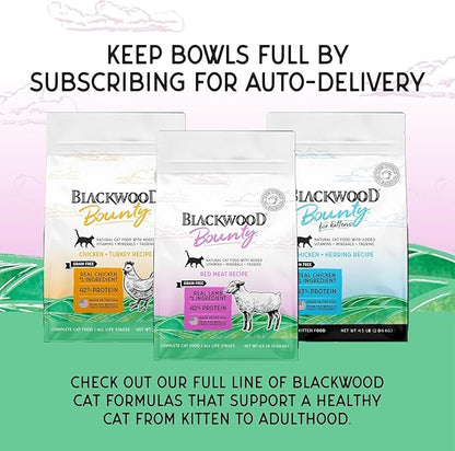 Blackwood Bounty Dry Cat Food, Red Meat Recipe for All Life Stages, 10 Pound Bag, High Protein, Grain Free