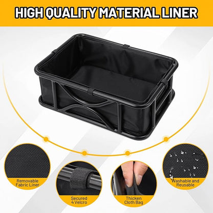 Heavy Duty Rear Bike Basket for Adults, Bicycle Cargo Basket with Removable Liner, Waterproof Cover &amp; Cargo Net, Universal Fit for E-Bike, Mountain Bike, Dog Carrier