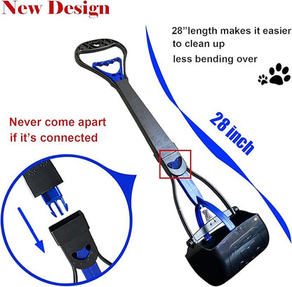 Non-Breakable Pooper Scooper for Large Medium &amp; Small Dogs Heavy Duty, 28“Long Handled Dog Poop Scooper for Grass,Durable Dog Poop Pick Up Tool, Poop Grabber