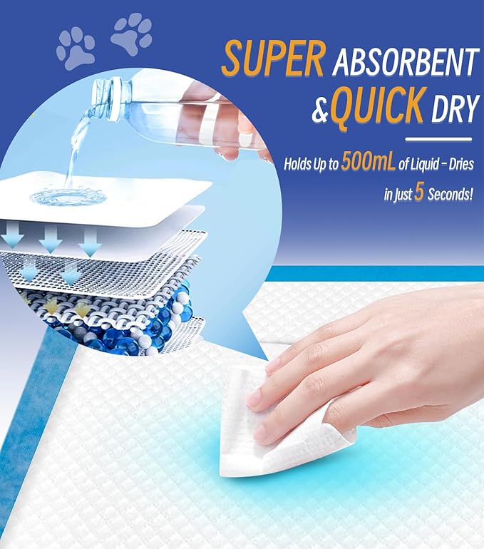100 Counts XL Puppy Pee Pads 30x36 Inch | Super Absorbent Leak-Proof Dog Training Pads with Odor Control | Quick-Dry Potty Pads for Dogs &amp; Cats