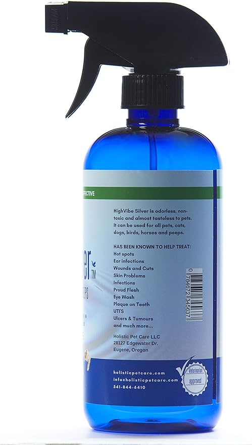 Colloidal Silver Spray for Dogs, Cats, Horses &amp; Birds - 20 PPM Effective Wound Care, Hot Spot Treatment, Skin Relief &amp; Immune Support - All-Natural Pet Silver Spray (16 Oz)