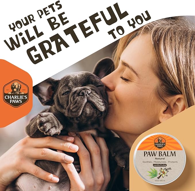 2 Pack Paw Balm 100% Natural Oil Aloe &amp; Vanilla for Dog and Cat Paw Pad Balm Dog Nose Balm Paw Moisturizer Wax for Dog Pet Puppy Protect Dry Cracked Paw Foot Heals Restores Paw Elbows 3.5 Oz