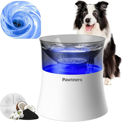 Dog Water Fountain with Vortex Filtration Design, 3.5L/123oz Elevated Dog Water Bowl for Large Medium Dogs &amp; Cats, Automatic No Spill Water Dispenser with Deep Drinking Area and Ultra-Quiet Pump