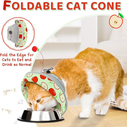 Cat Cone Collar Soft to Stop Licking, Adjustable, Foldable Lightweight Kitten Cones After Surgery Recovery for Cats &amp; Kittens, Cat Cone Alternative (AppleRed, M)