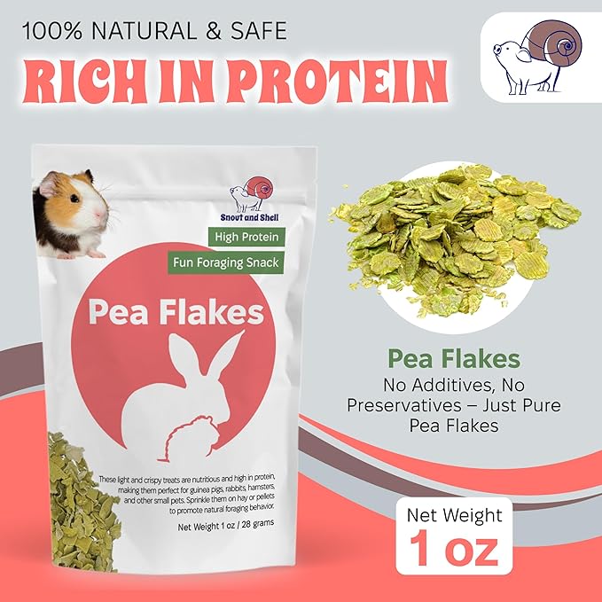 Snout and Shell Small Animal Treats – Pea Flakes, Dandelion Leaf (1oz), Marigold Flowers (0.5oz) – Natural Foraging Snacks for Rabbits, Guinea Pigs, Chinchillas, Hamsters &amp; More