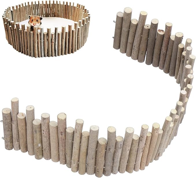 Flexible Wooden Bridge, Hamster Fence &amp; Platforms - 23.6In Accessories