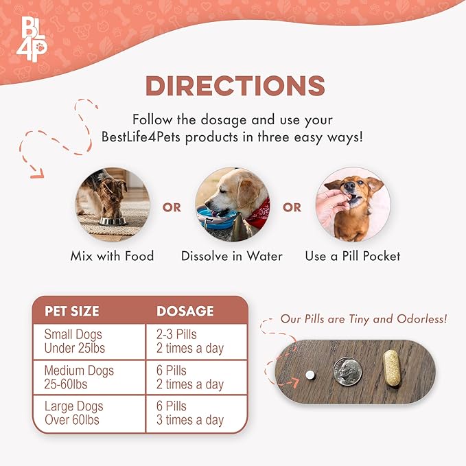 Mange Treatment for Dogs, Natural Dog Itching Skin Relief for Demodectic &amp; Puppy Mange, Mites, Canine Scabies, Helps Dogs Skin Irritation, Hot Spots, Hair Loss, and Canine Dandruff, 800 Odorless Pills