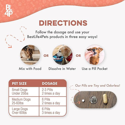 Mange Treatment for Dogs, Natural Dog Itching Skin Relief for Demodectic &amp; Puppy Mange, Mites, Canine Scabies, Helps Dogs Skin Irritation, Hot Spots, Hair Loss, and Canine Dandruff, 800 Odorless Pills