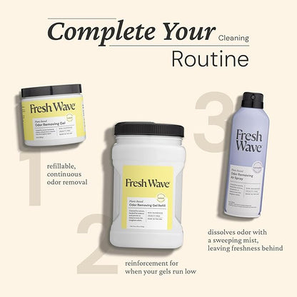 Fresh Wave Lemon Odor Removing Gel, 15 oz., Pack of 2 - Safer Odor Absorbers for Home, Natural Plant-Based Odor Eliminator, Every 15 oz. lasts 30-60 Days, For Cooking, Trash &amp; Pets