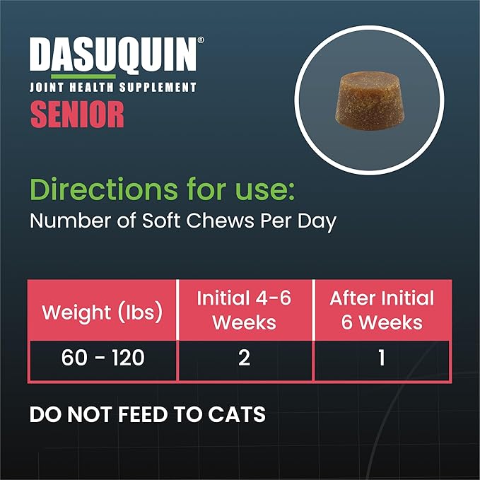 Nutramax Dasuquin Joint Health Supplement for Large Senior Dogs – for Immune Support, Skin &amp; Coat Health, and Brain Health, 84 Soft Chews