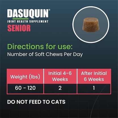Nutramax Dasuquin Joint Health Supplement for Large Senior Dogs – for Immune Support, Skin &amp; Coat Health, and Brain Health, 84 Soft Chews