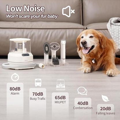 Dog Grooming Vacuum Kit, 2.5L Large Capacity, Dogs &amp; Cats Vacuum for Shedding, 4 Pet Grooming Tools, Low Noise, Dog Nail Clipper as A Gift