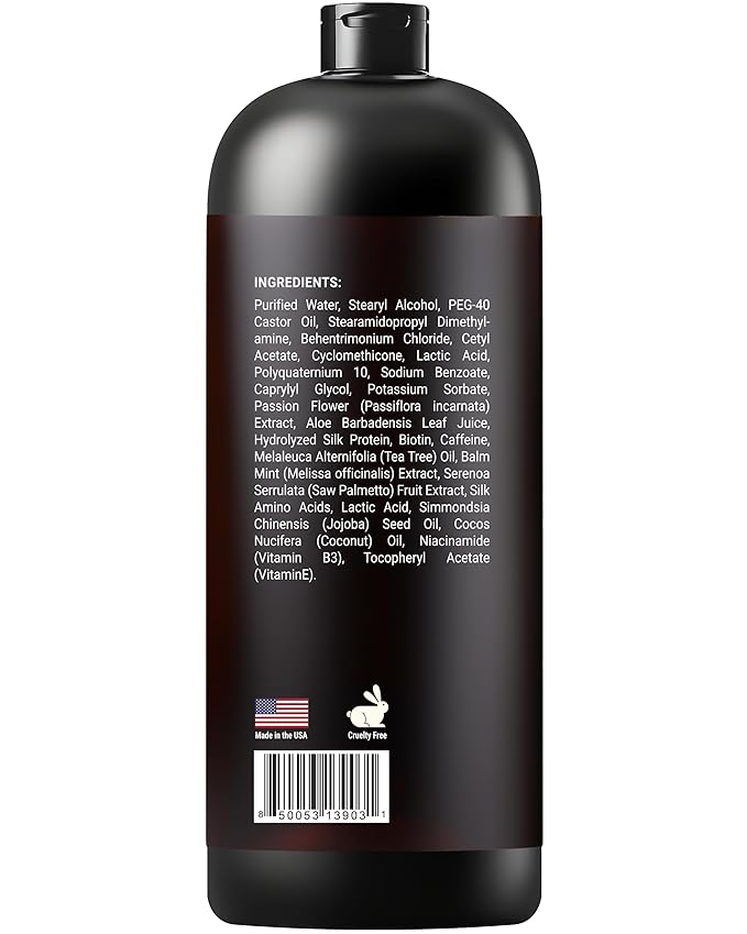 Biotin Conditioner with Keratin - Intense Repair &amp; Strength Boost Formula - Nourishes Scalp for Healthy Hair Growth, with Tea Tree Oil &amp; DHT Blockers, for Men &amp; Women, 16 fl oz - SOULSPA PURE