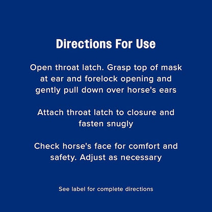 Farnam SuperMask II Fly Mask Without Ears for Smaller Horses or Arabian Horses,Full Face Coverage &amp; Eye Protection from Insect Pests, Structured Classic Mesh with Plush Trim,Small Horse/Arabian Size