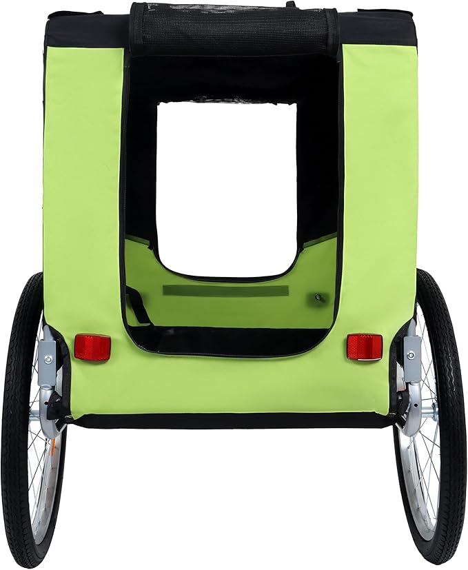 Blue-Grey Large Folding Bike Trailer for Dogs – Heavy-Duty Steel Frame, 66LB Capacity Pet Carrier for All-Terrain Cycling, Jogging &amp; Camping Adventures!