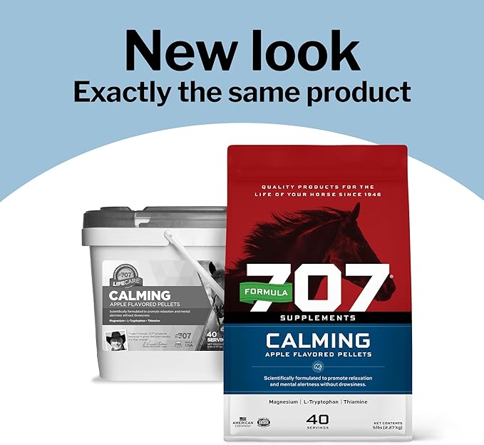 Formula 707 Calming Equine Supplement, Daily Fresh Packs – Anxiety Relief and Enhanced Focus for Horses – L-Tryptophan, Thiamine &amp; Magnesium