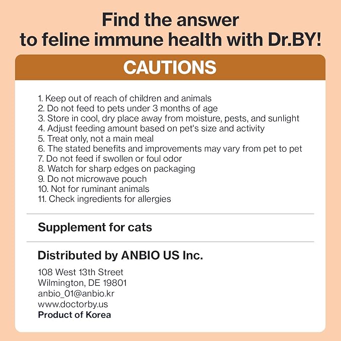Dr.by Cat Colostrum Protein Cat Supplement Immune Support Muscle Growth, Gentle on Digestion for Kittens, Adult&amp;Senior Cats with Goat Milk, Whey Protein Isolate, Colostrum Lickable Formula