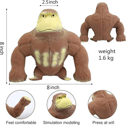 Stretchy Glue-Sand Filled Rubber Gorilla Soft Latex Decompression Doll Toy, Animal High-Elastic Stretchable, Adults&