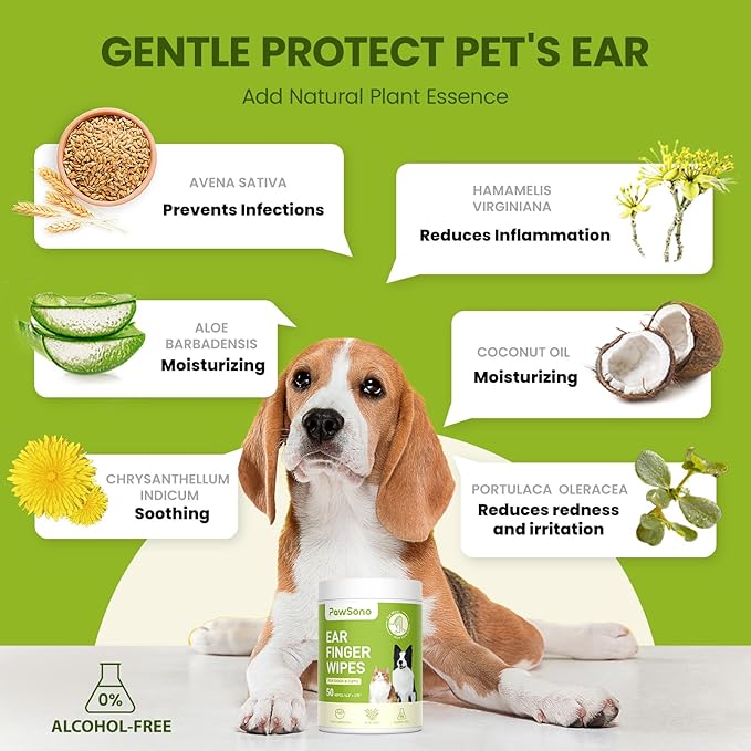 Dog Ear Finger Wipes for Dogs &amp; Cats, 150 Count