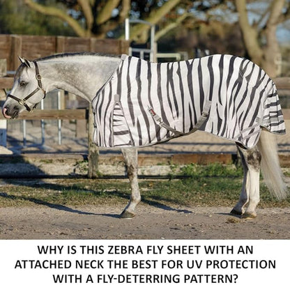 Schneiders Soft Interlock Mesh II Zebra Horse Fly Sheets | Striking Zebra Pattern for Fly Deterrence &amp; Superior UV Protection