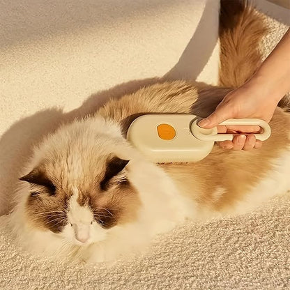 Cat Steam Brush for Shedding, 4 in 1 Rechargeable Steam Brush for Cats and Dogs, Anti-Static, Massage