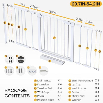 Cumbor 29.7-54.2" Wide Baby Gate for Stairs, Mom&