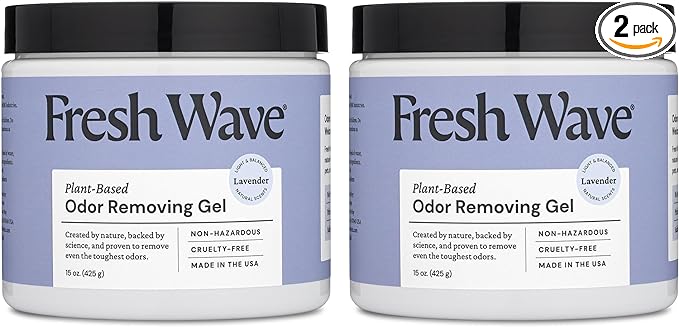 Fresh Wave Lavender Odor Removing Gel, 15 oz., Pack of 2 - Safer Odor Absorbers for Home, Natural Plant-Based Odor Eliminator, Every 15 oz. lasts 30-60 Days, For Cooking, Trash &amp; Pets