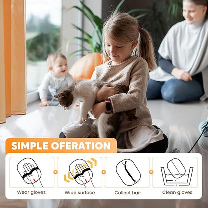 Pet Hair Removal Glove for Cats &amp; Dogs, Reusable Pet Hair Remover Electrostatic Gloves for Couch, Furniture, Carpet