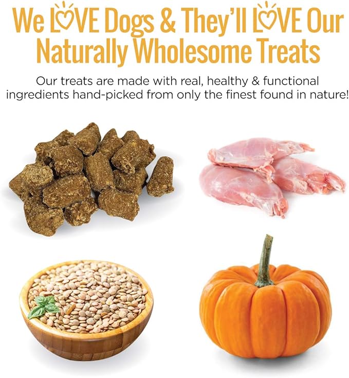 Smart Cookie All Natural Dog Treats - Rabbit &amp; Pumpkin - Training Treats for Dogs &amp; Puppies with Allergies, Sensitive Stomachs - Soft Dog Treats, Grain Free, Chewy, Human-Grade, Made in USA - 5oz Bag