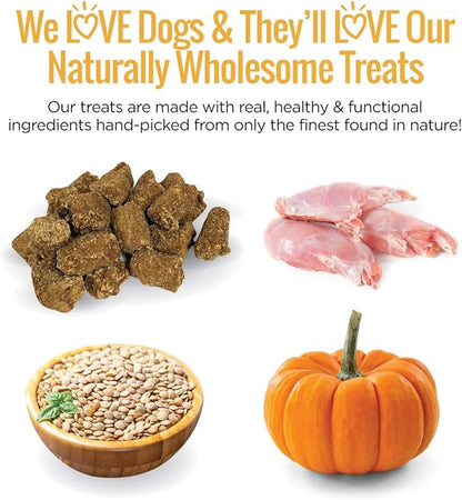 Smart Cookie All Natural Dog Treats - Rabbit &amp; Pumpkin - Training Treats for Dogs &amp; Puppies with Allergies, Sensitive Stomachs - Soft Dog Treats, Grain Free, Chewy, Human-Grade, Made in USA - 5oz Bag
