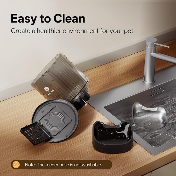 Automatic Cat Feeder WiFi- 5Ghz Cat Food Dispenser with APP Remote Control- Auto Pet Feeder for Small Dog Indoor- Easy to Set Up and Clean- Dual Power with Desiccant Bag&amp; Stainless Steel