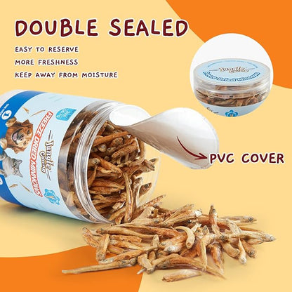 Jungle Calling Freeze Dried Minnows for Cats &amp; Dogs, Single Ingredient Fish Cat &amp; Dog Treats, High Protein Grain Free Pet Training Snacks, 2 oz