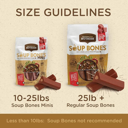 Rachael Ray Nutrish Dog Chews Soup Bones With Real Beef &amp; Barley, 24 Dog Treats