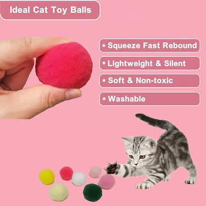 42pcs Interactive Cat Toys Kit - Multi-Activity Kitten Toy Set with Collapsible Tunnel, Feather Wand &amp; Bell, Cat Balls Toys - Indoor Play Enrichment Supplies for Adult Cats &amp; Kittens