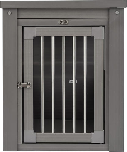 New Age Pet ECOFLEX Dog Crate End Table - Furniture-Style Pet Crate for Crate Trained Dogs - Stainless Steel Tubing &amp; a Latched Closure - 10 Year Manufacturer&