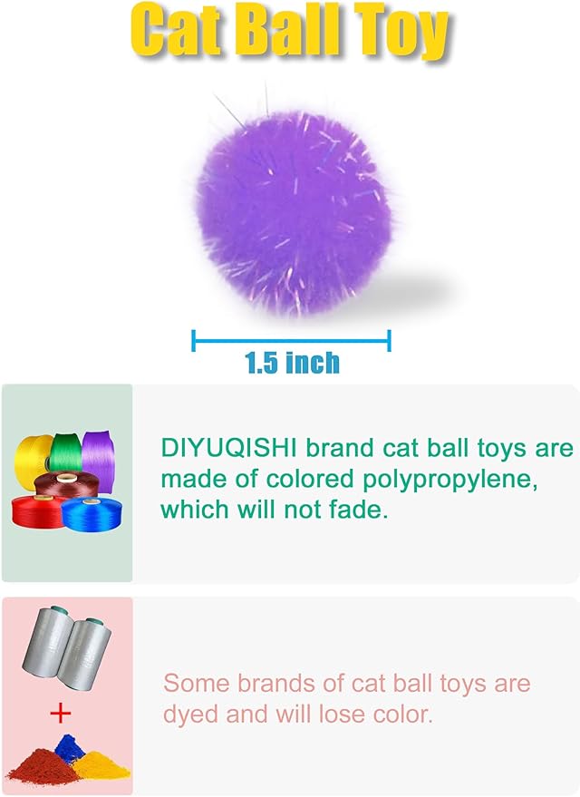 50-Pack Soft Cat Toy Balls – Fun Playtime &amp; Exercise for All Cats (1.5 inch, Cat Toys Mega Set)