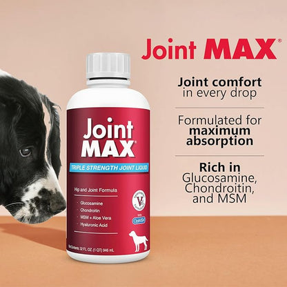 Liquid for Dogs - Vitamins, Minerals, Antioxidants - Glucosamine, Chondroitin - Beef Flavor - Maximum Joint Health Supplement for Dogs - 32 fl oz